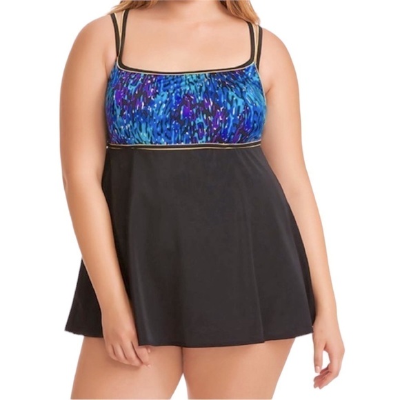 LONGITUDE Empire Swim dress Size 24W - Picture 1 of 9